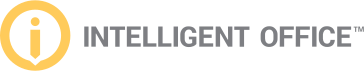 Logo of Intelligent Office with a yellow circle containing an "i" next to the company name in black text. Logo of Intelligent Office with a yellow circle containing an "i" next to the company name in black text.