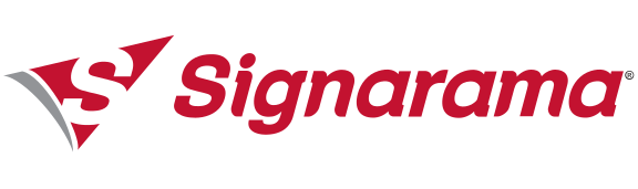 Signarama logo with a red stylized "S" inside a red and gray triangular shape, followed by the word "Signarama" in red text. Signarama logo with a red stylized "S" inside a red and gray triangular shape, followed by the word "Signarama" in red text.
